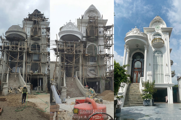 từ thi công đến hoàn thiện nhà tân cổ điển hưng yên